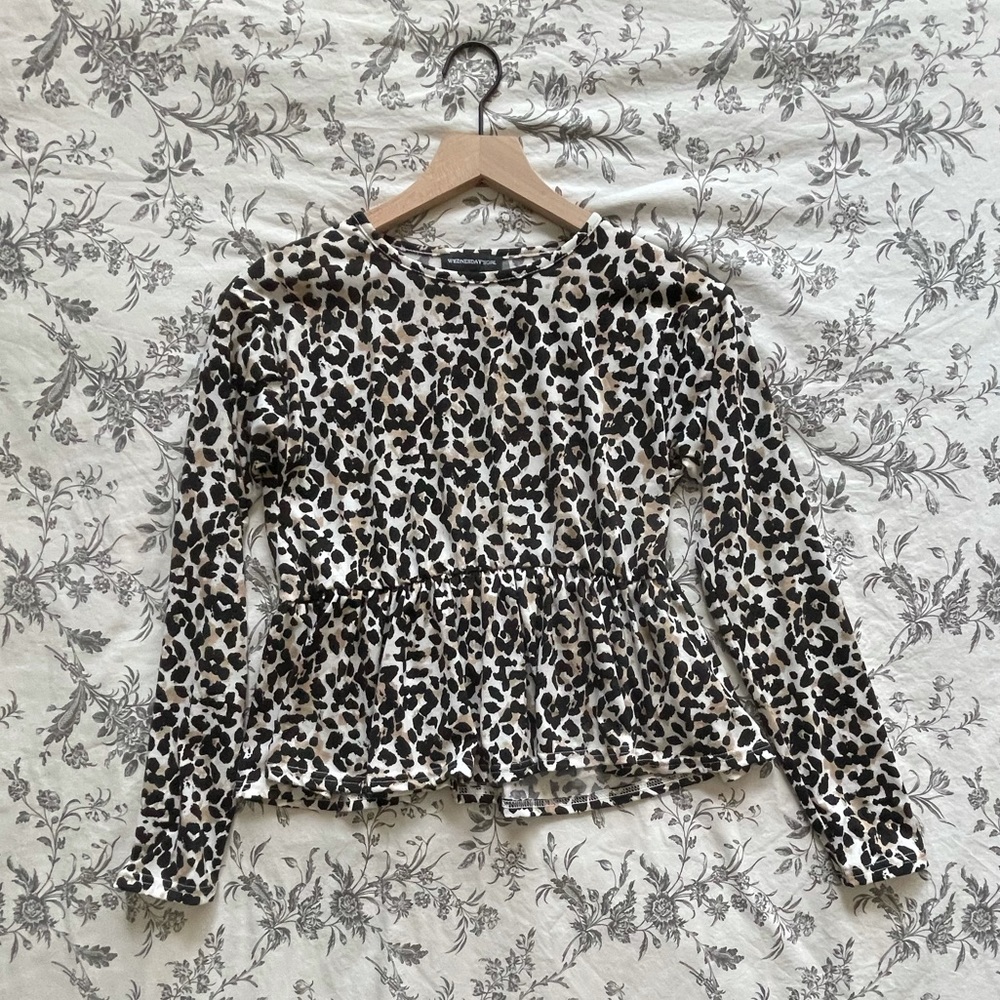 Wednesday’s Girl Leopard Print Relaxed Smock Top
